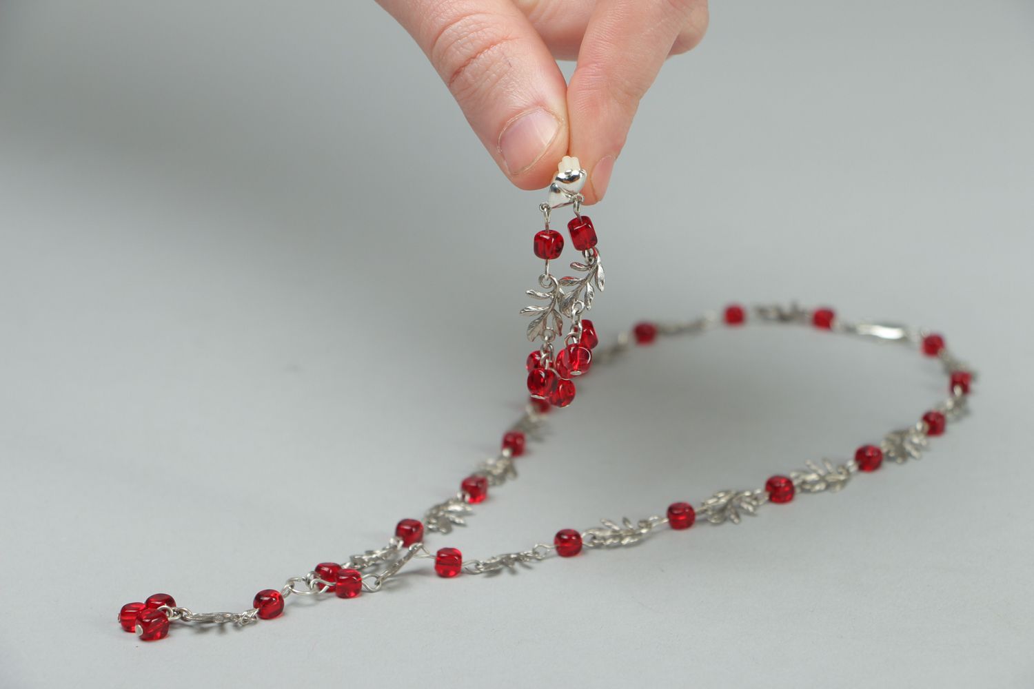 Glass bead jewelry set Garnet Branch photo 4