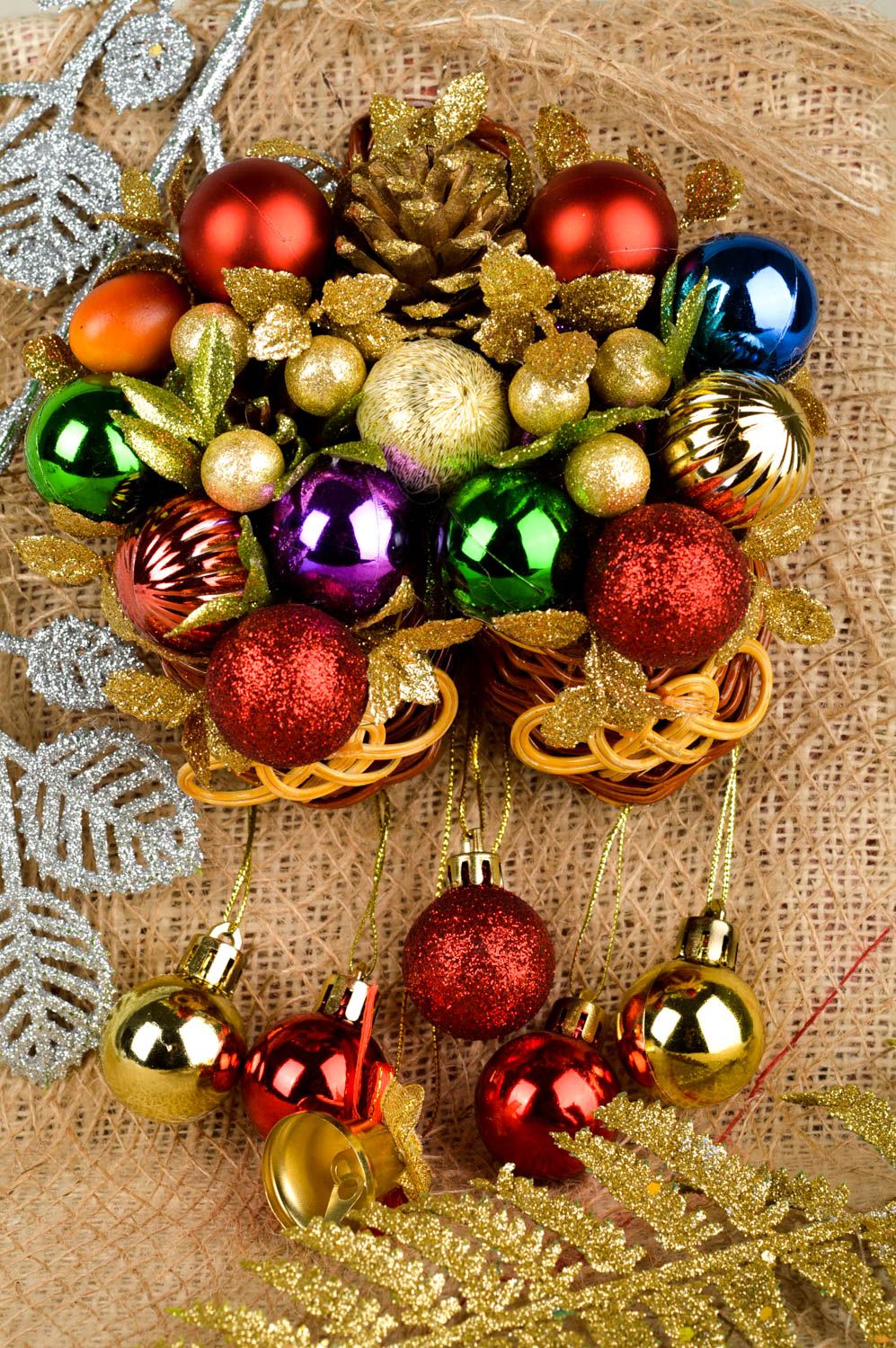 Decoración navideña artesanal elemento decorativo trenzado regalo original foto 1