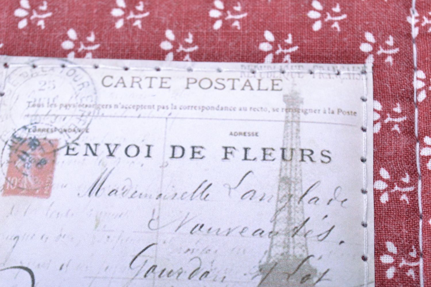 Carnet de notes fait main à motif floral style vintage avec image de tour Eiffel photo 2