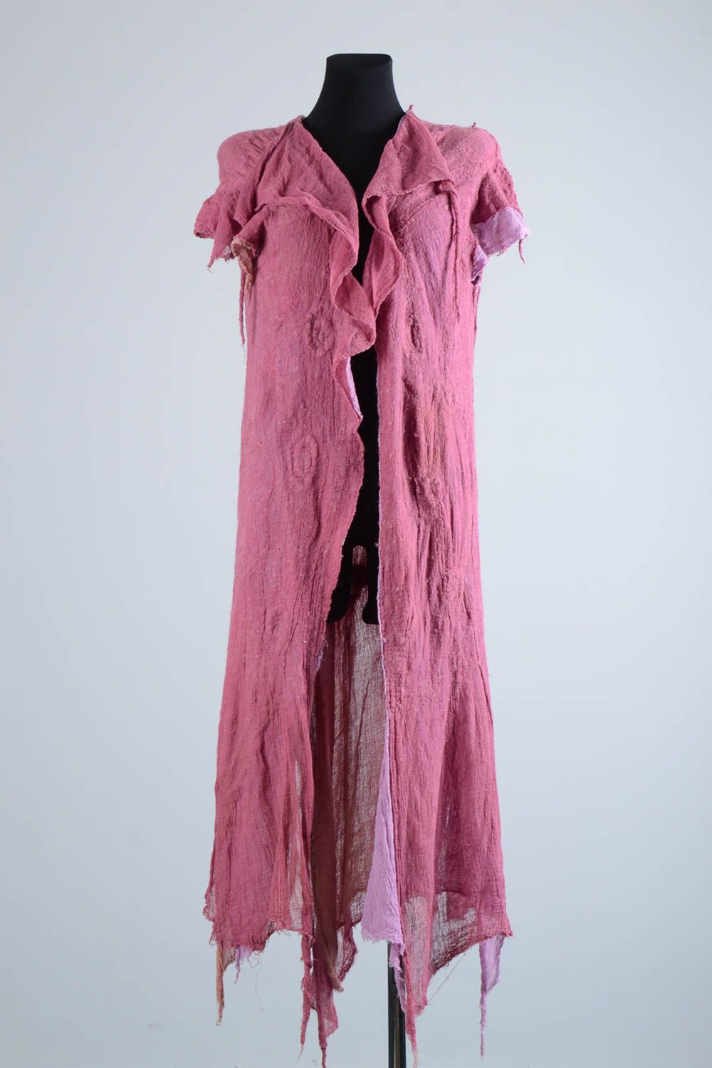Manteau été femme fait main Manteau laine couleur lilas feutré Vêtement femme photo 1