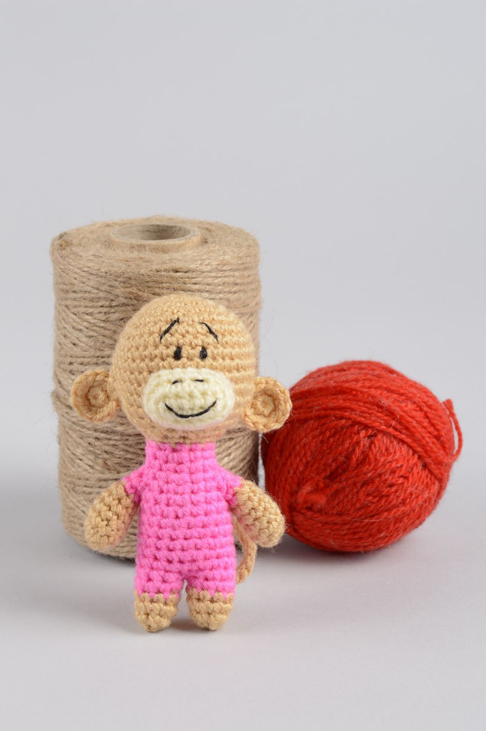 Мягкая игрушка ручной работы игрушка обезьянка вязаная игрушка из акрила фото 1
