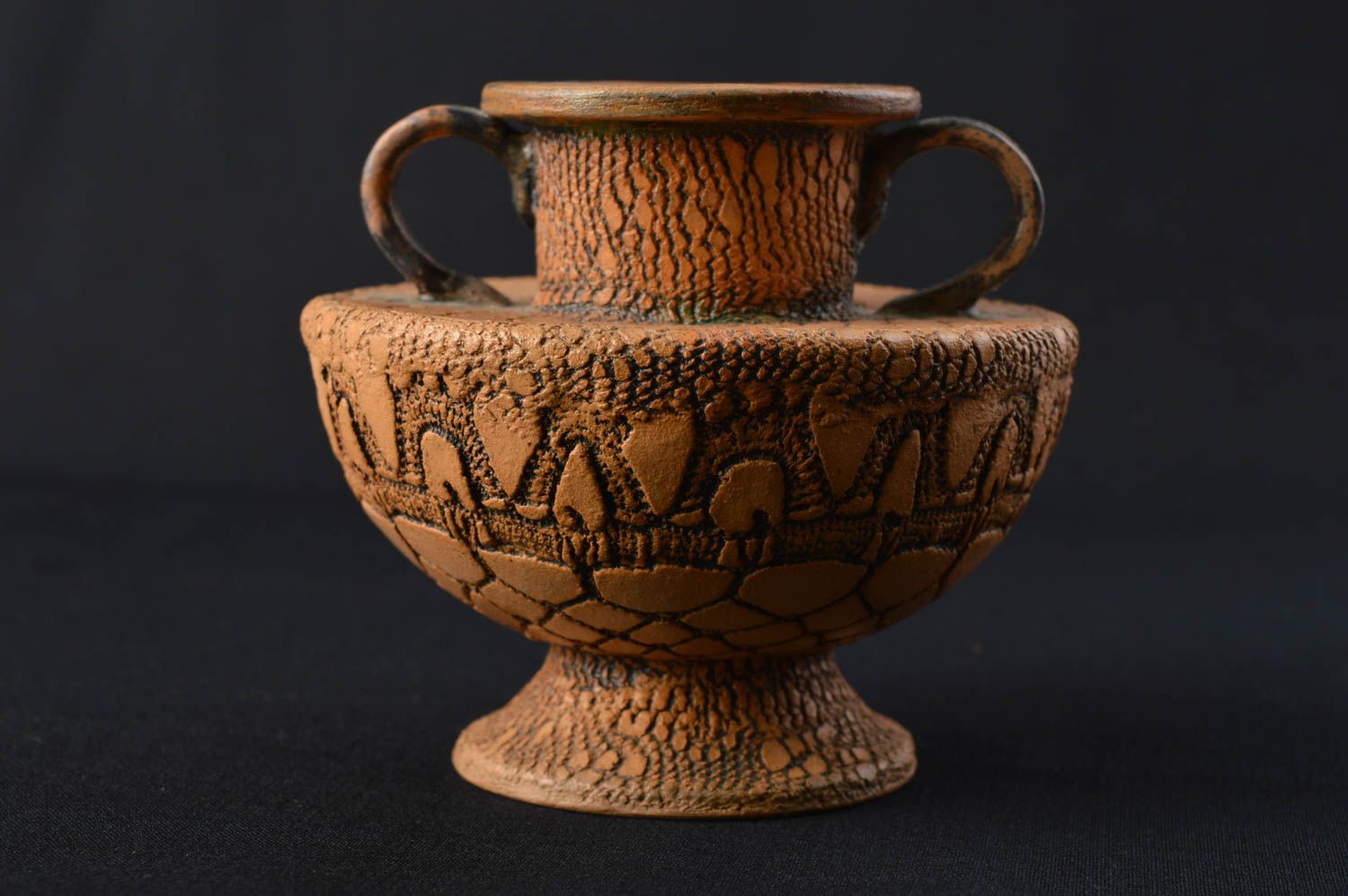 4 inches Roman-style amphora vase handmade home décor 0,6 lb photo 1