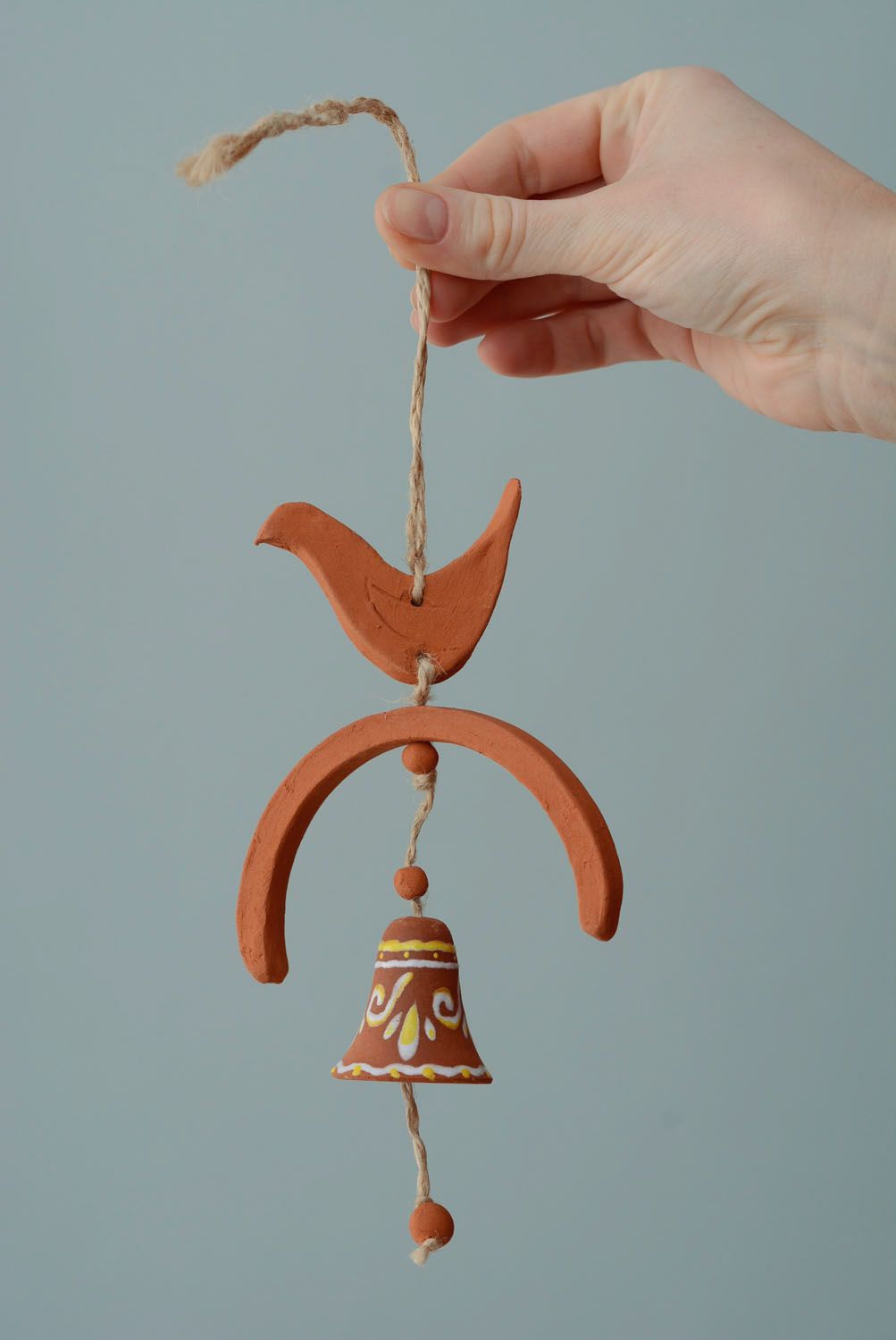 Unusual ceramic hanging bell photo 4