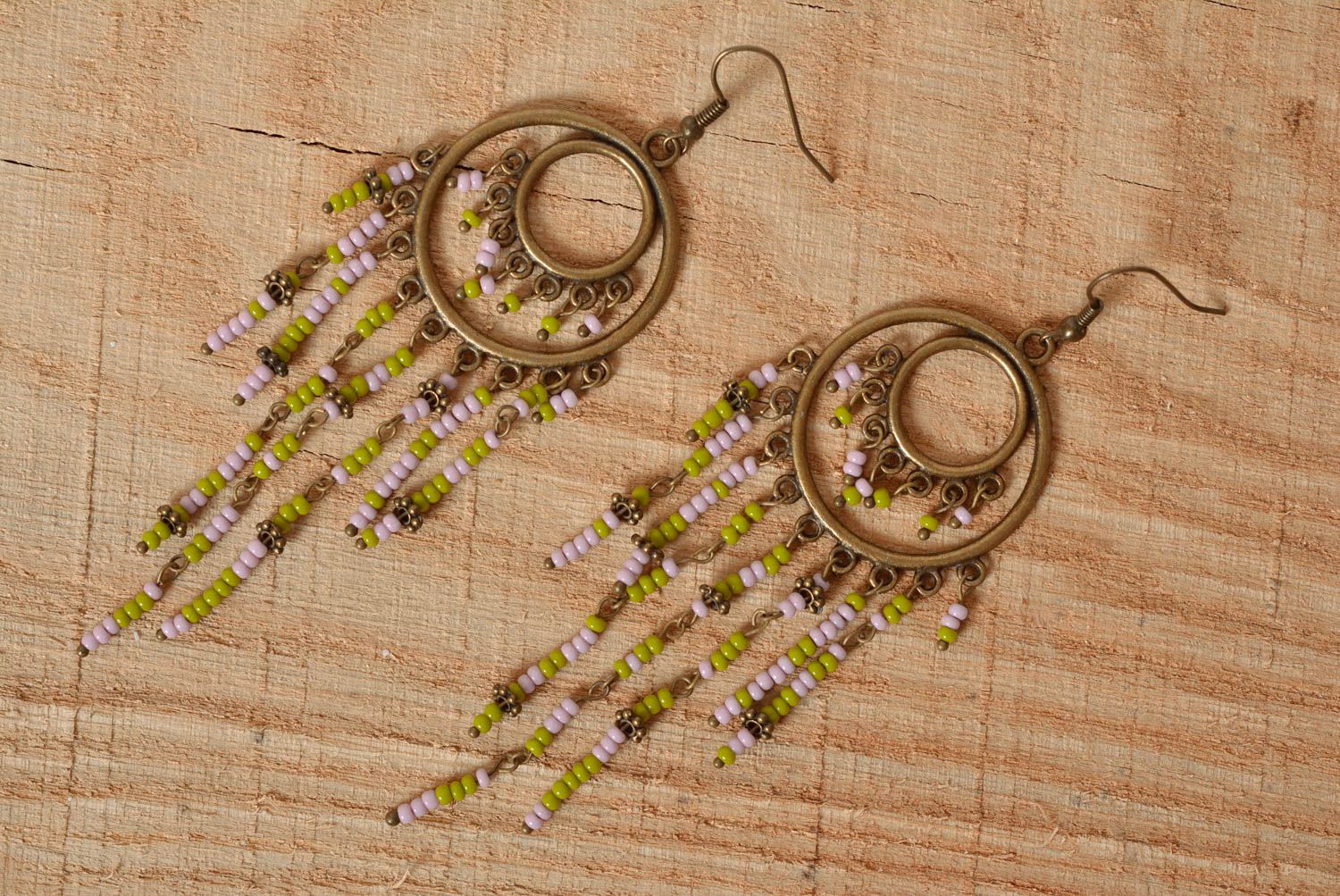 Handmade earrings beaded jewelry beaded earrings dangling earrings gifts for her photo 2