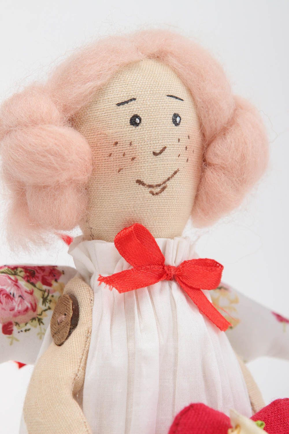 Кукла ручной работы текстильные кукла для декора интерьерная кукла Милый ангел фото 3