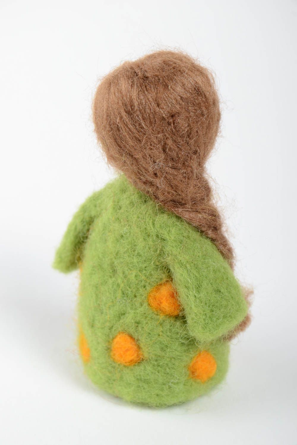 Handmade kleine Puppe natürliches Spielzeug Geschenk für Frau Trockenfilzen foto 3