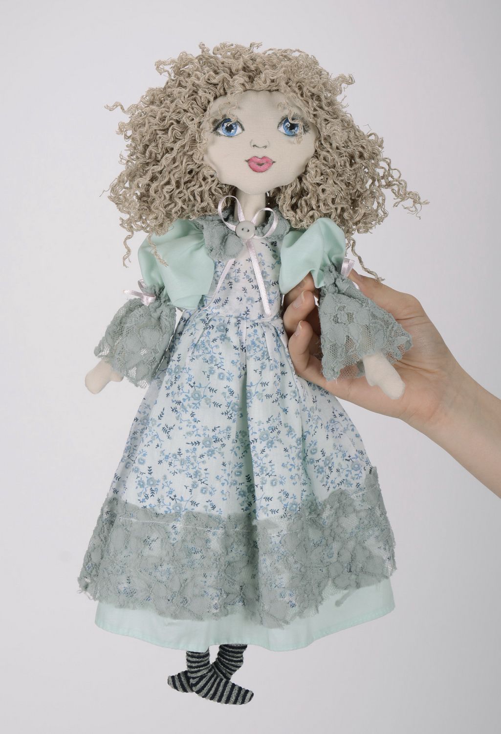 Soft doll made from natural fabrics photo 5
