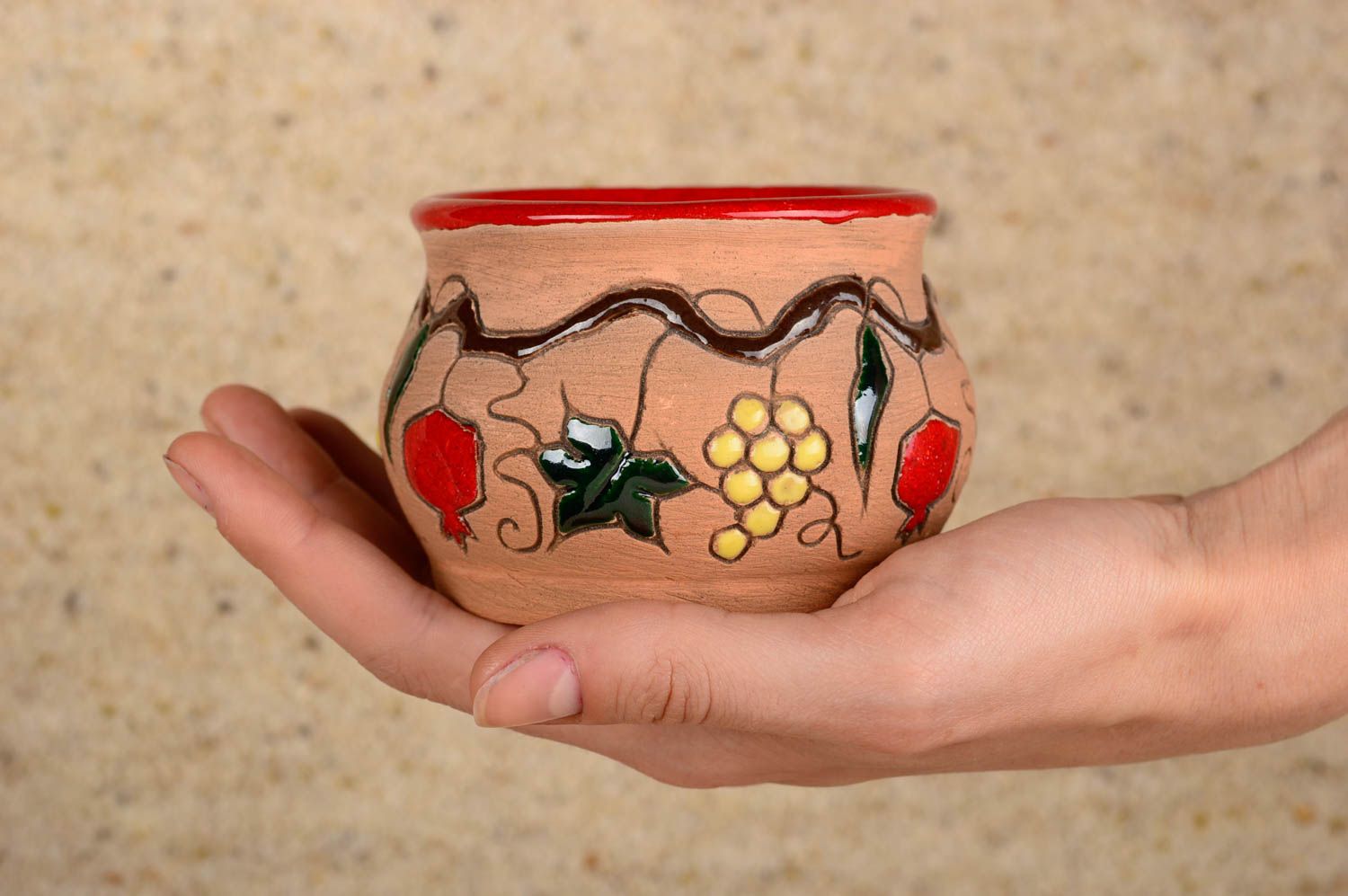 Handmade Keramik Zuckerdose Geschirr aus Ton Geschenk Idee 170 ml für Küche foto 4
