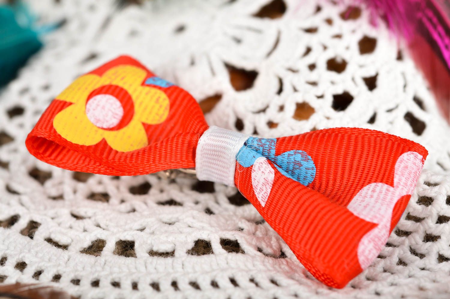 Handmade hair accessories bow hair ornaments for children rep ribbon hair clips photo 1