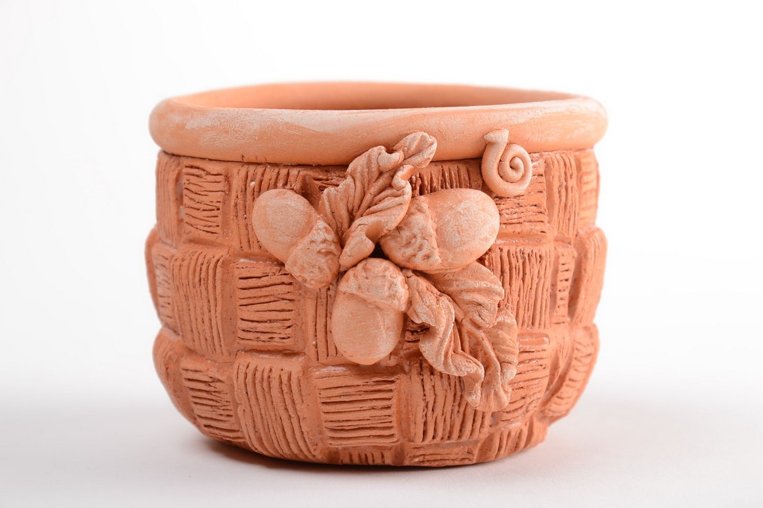 Beautiful handmade ceramic salt bowl unusual clay spice pot pottery works photo 2