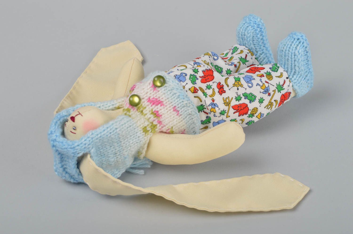 Juguete artesanal de tela de algodón muñeca de peluche regalo original Liebre foto 5