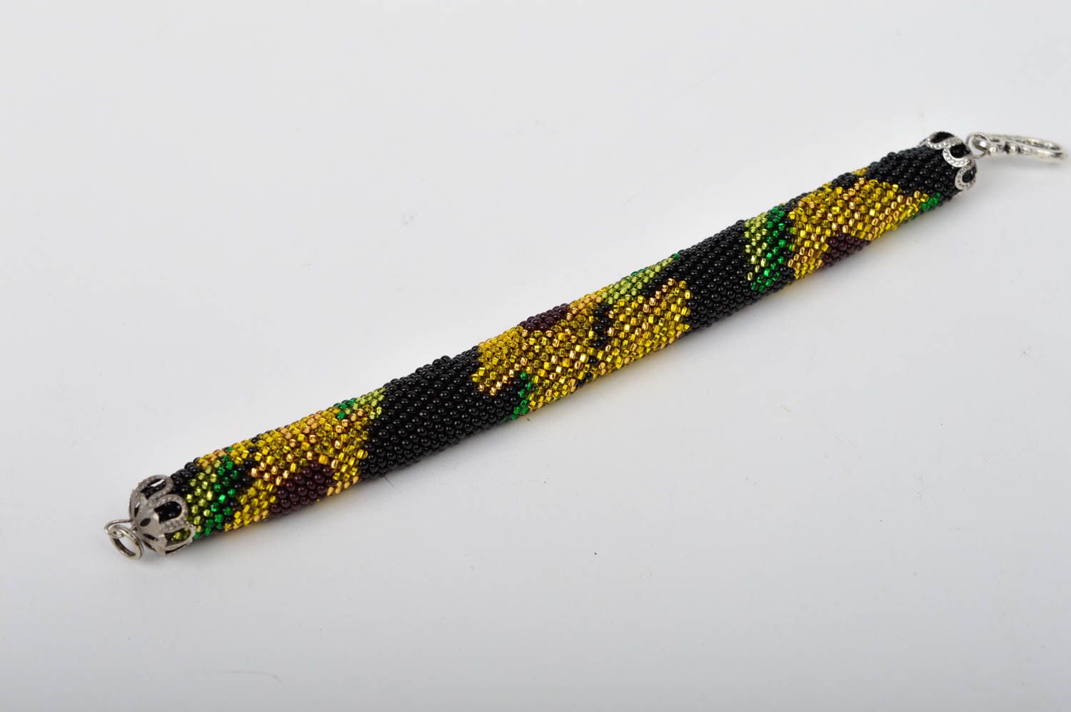 Браслет из бисера ручной работы модный браслет в виде жгута украшение из бисера фото 4