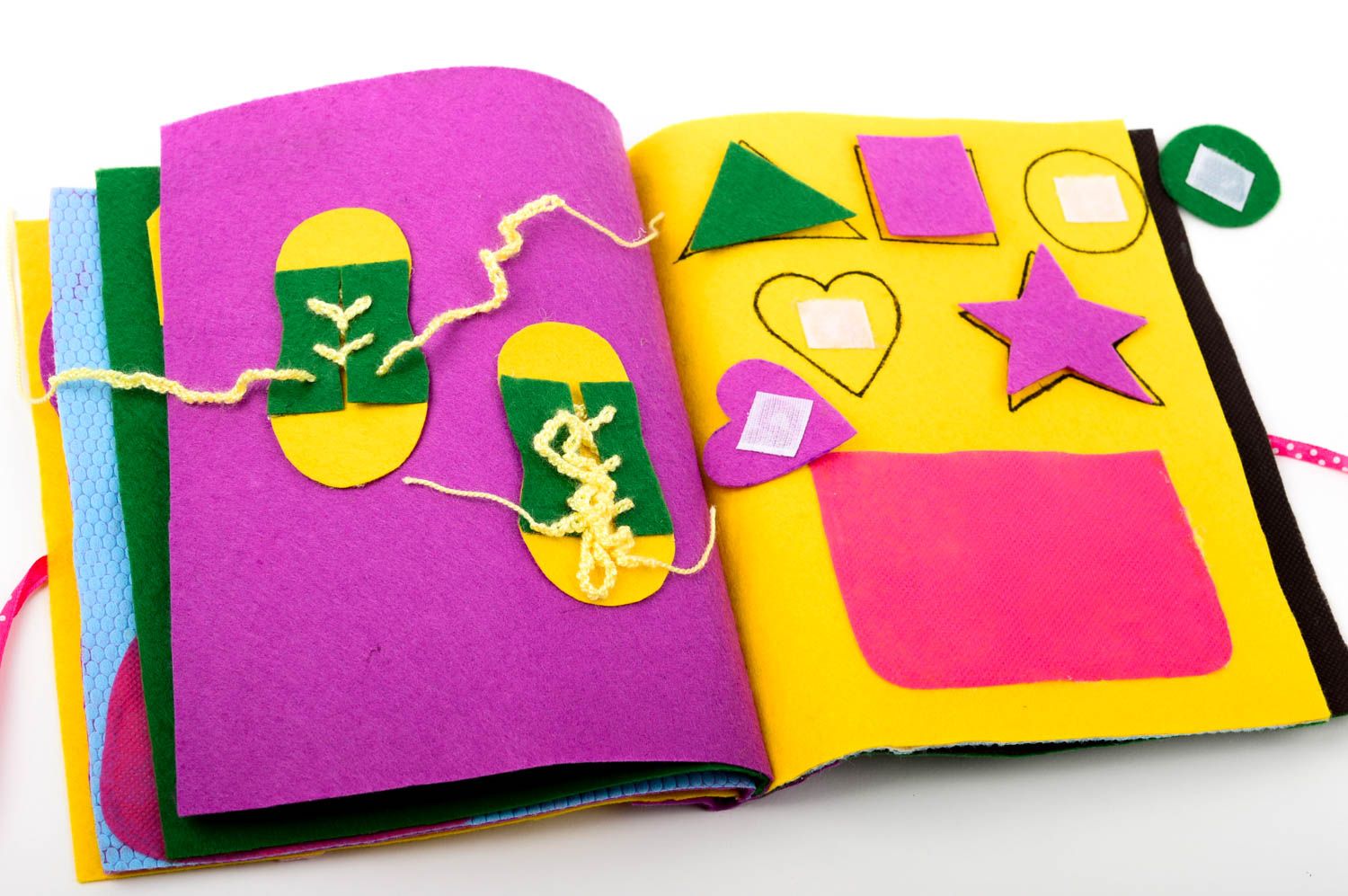 Baby Buch handmade Stoff Buch Geschenk für Kind Spielzeug für Kleinkind grell foto 5