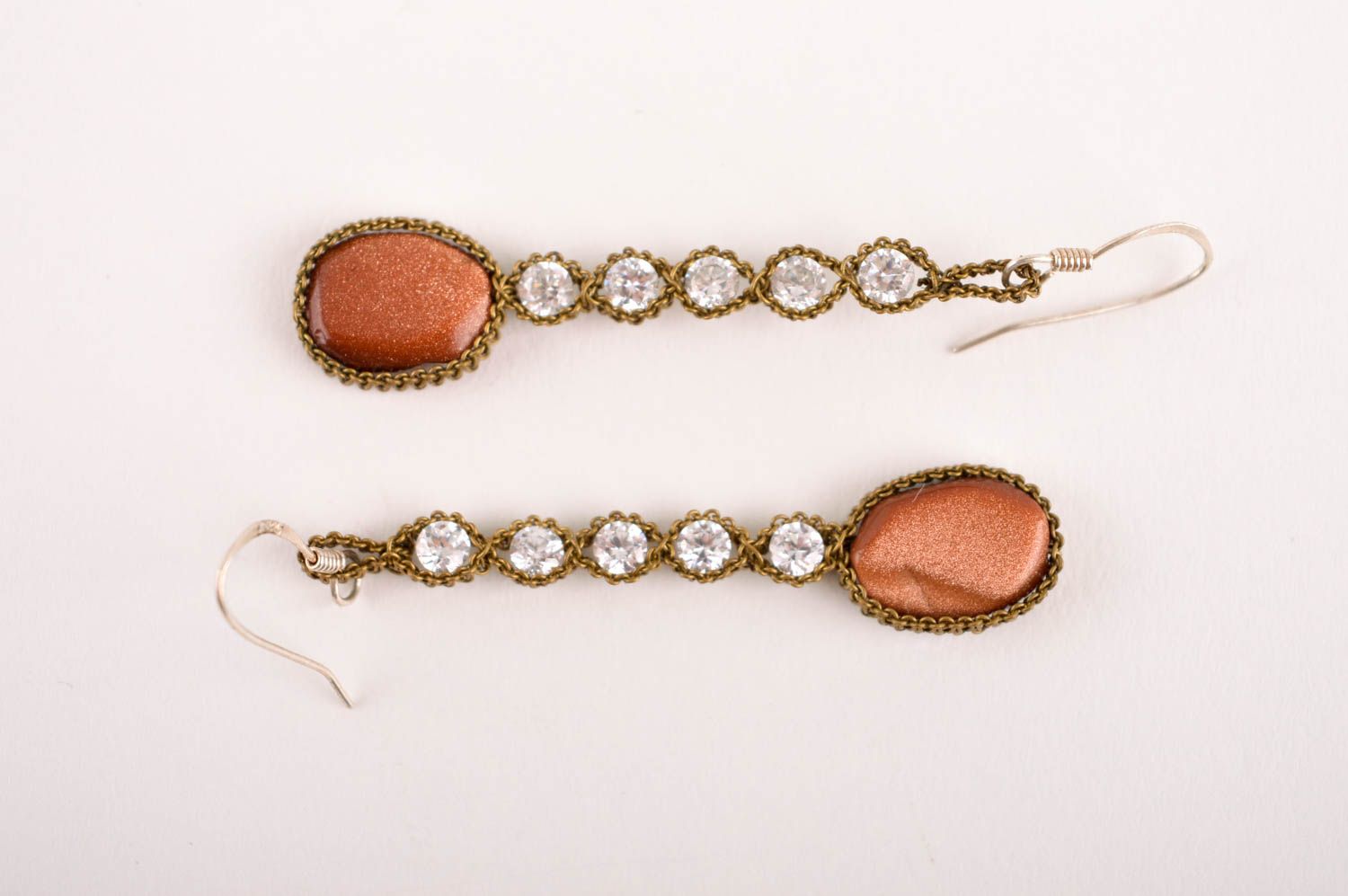 Handmade designer female earrings unusual dangling earrings elegant jewelry photo 5