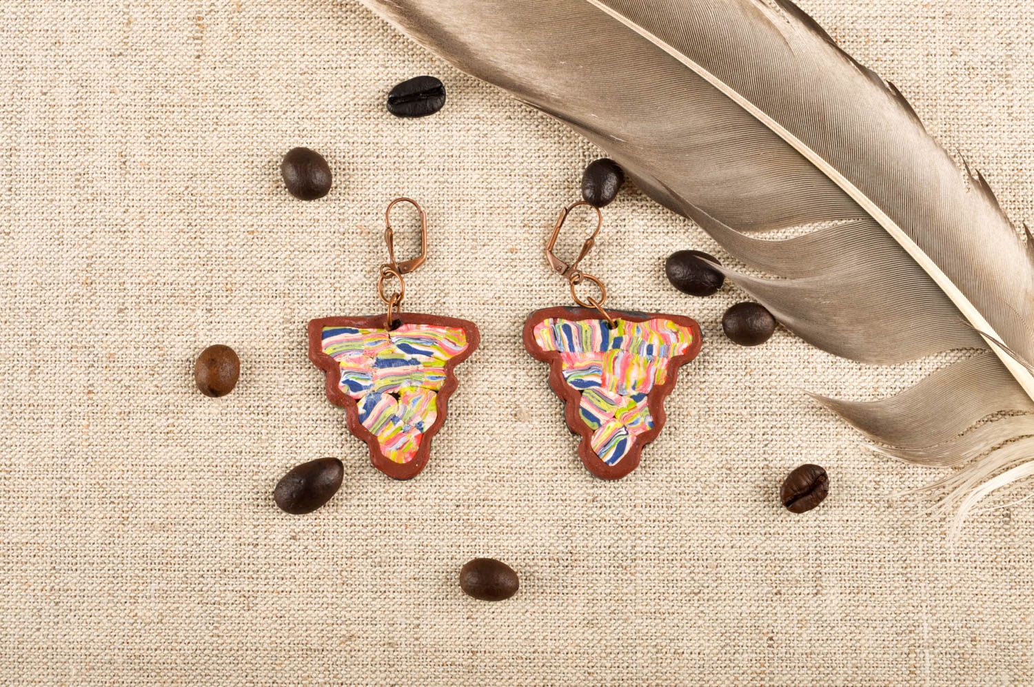 Handmade Ohrringe Polymer Clay Schmuck Geschenk für Frauen bunt originell foto 1
