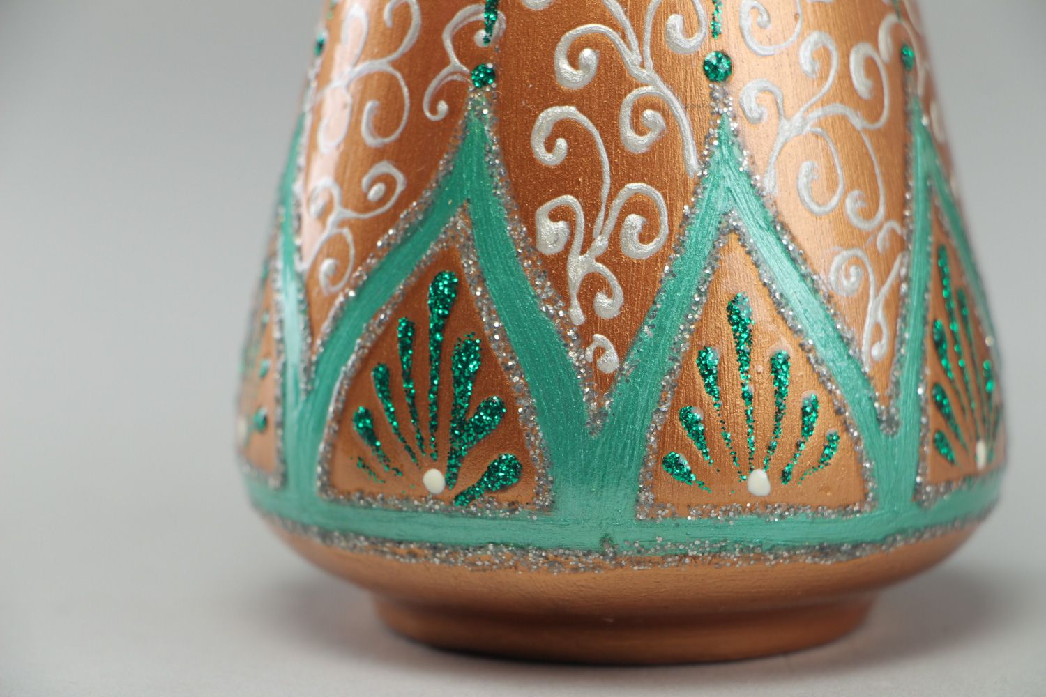 Vase céramique peint à l'acrylique fait main original design cadeau 25 cl photo 2