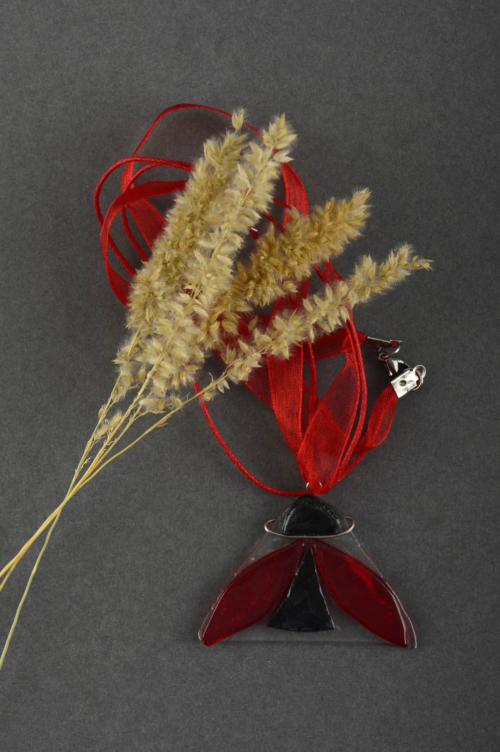 Handmade Designer Accessoire Ketten Anhänger Schmuck aus Glas Geschenk für Frau foto 1
