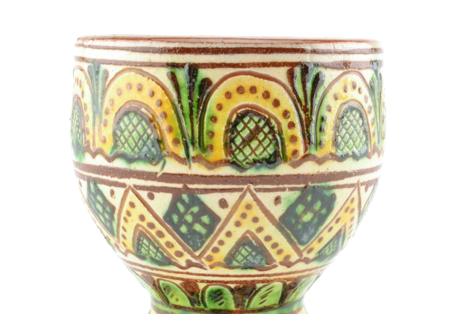 Small glass made using Ukrainian folk ceramic technique photo 5