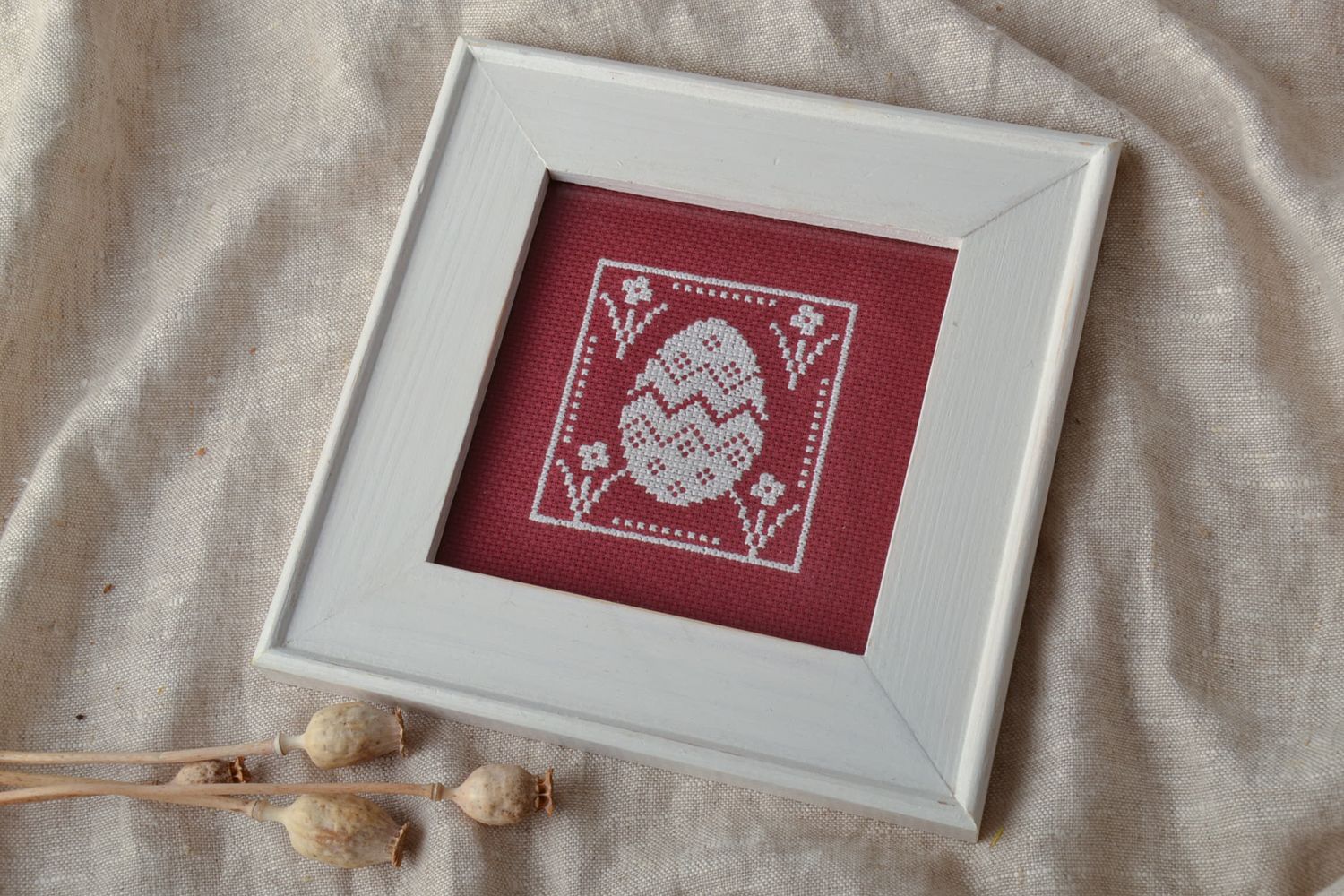 Handmade cross stitch embroidered picture photo 5