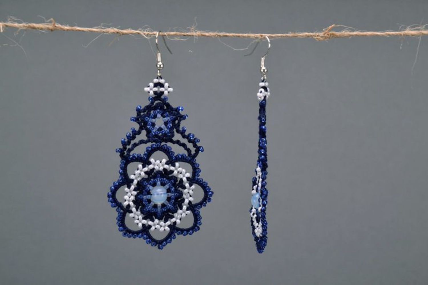 Blue lace earrings photo 4