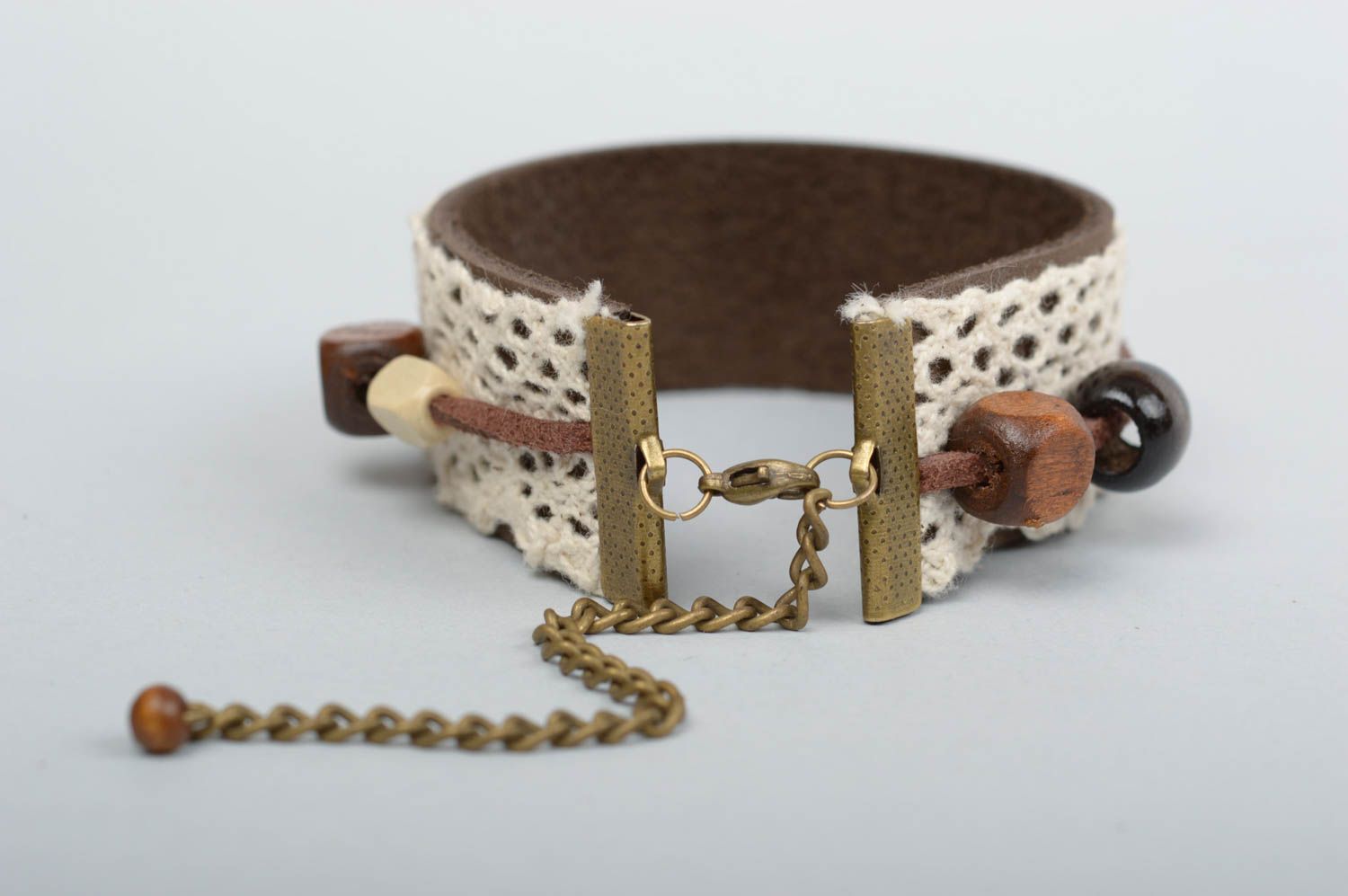 Handmade leather bracelet for women leather jewelry stylish accessory photo 5