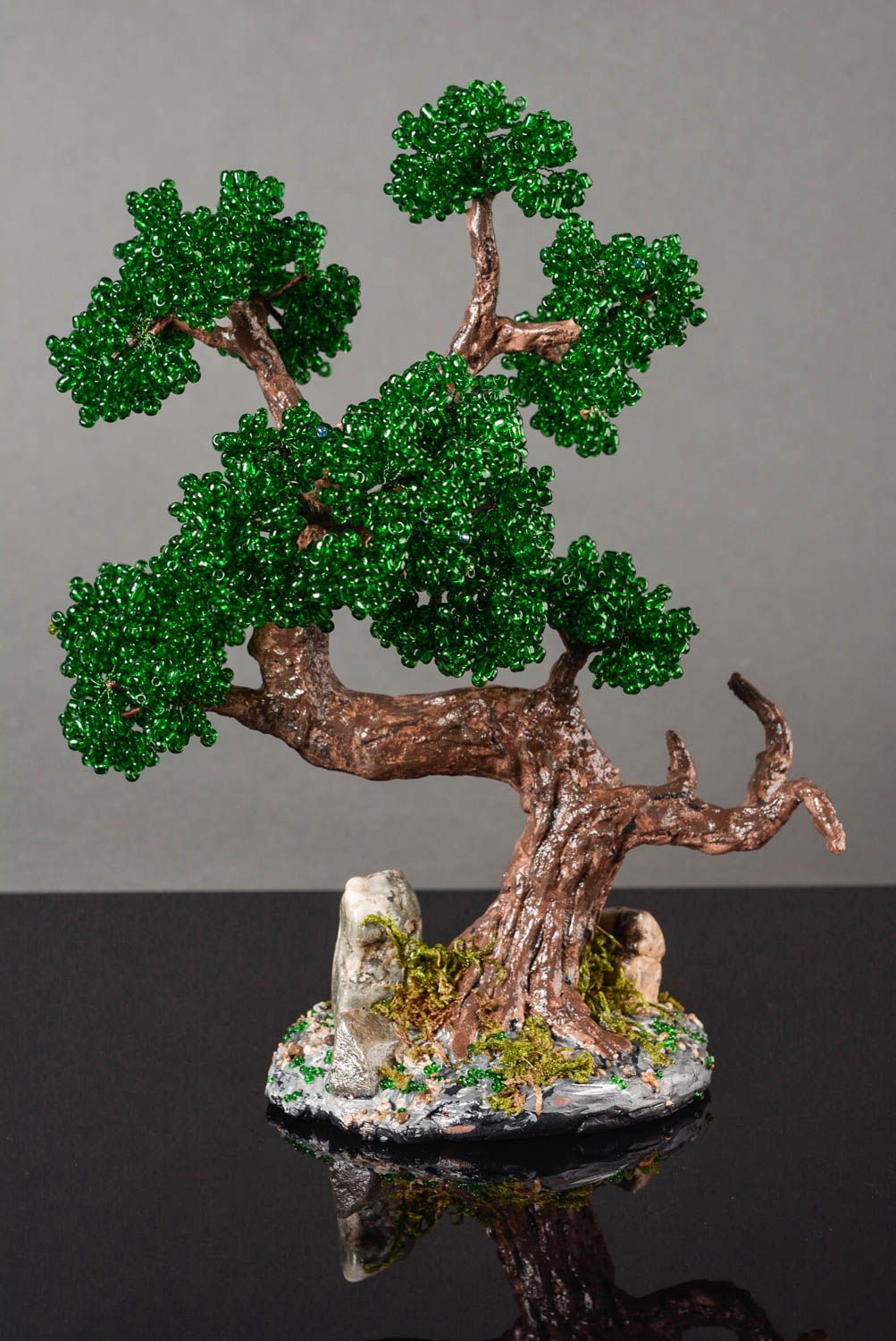 Künstlicher Baum handgefertigt Tischdeko Idee Kunststoff Pflanze originell foto 1