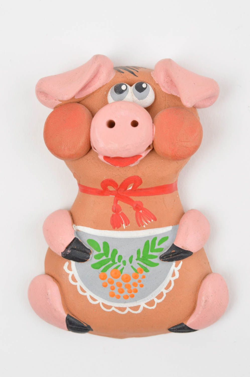 Aimant de réfrigérateur cochon fait main peint décoration originale d'intérieur photo 2