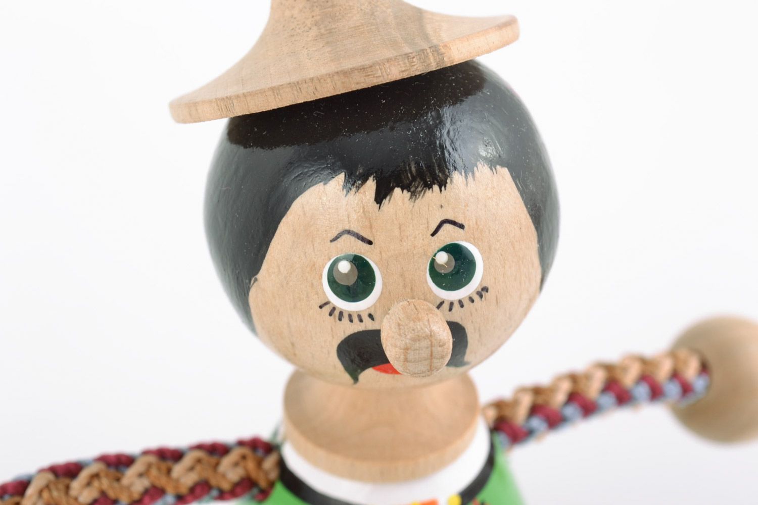 Handmade decorative unusual eco-friendly wooden doll Boy great present for children photo 3