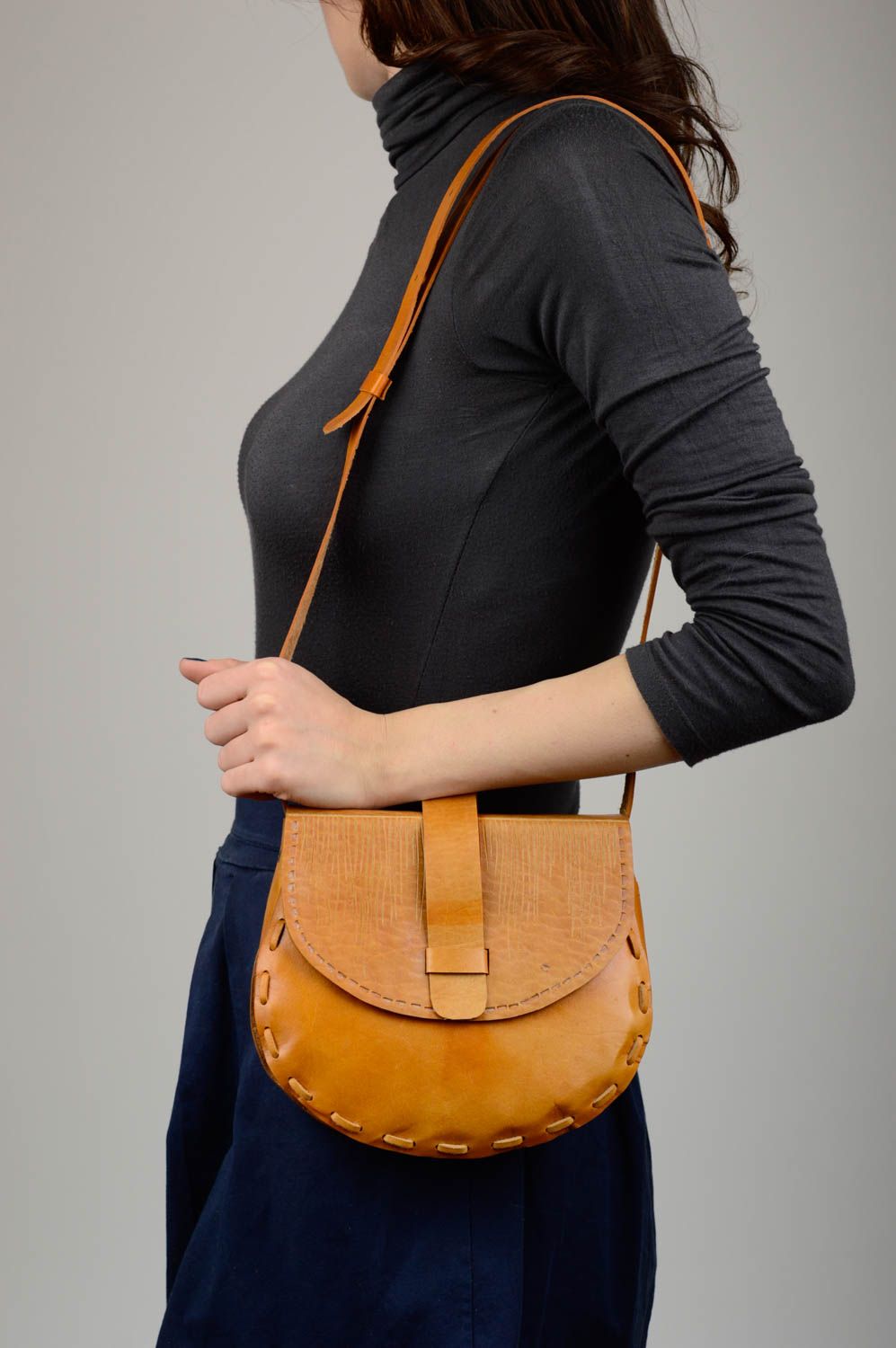 Сумка ручной работы сумка через плечо коричневая сумка из кожи дамская фото 2