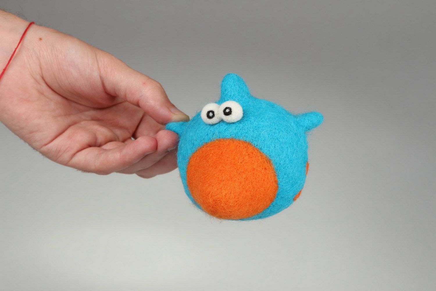 Soft toy felted from wool Blue birdie photo 4