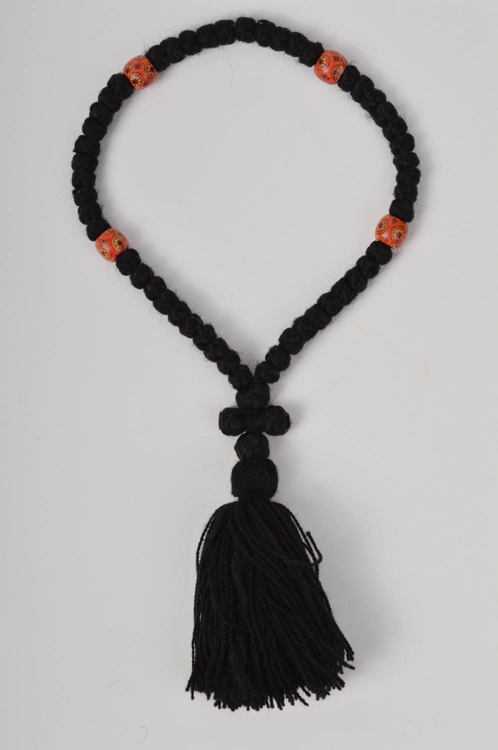 Religiöses Geschenk schwarze Gebetskette Christen handmade Accessoire für Männer foto 3
