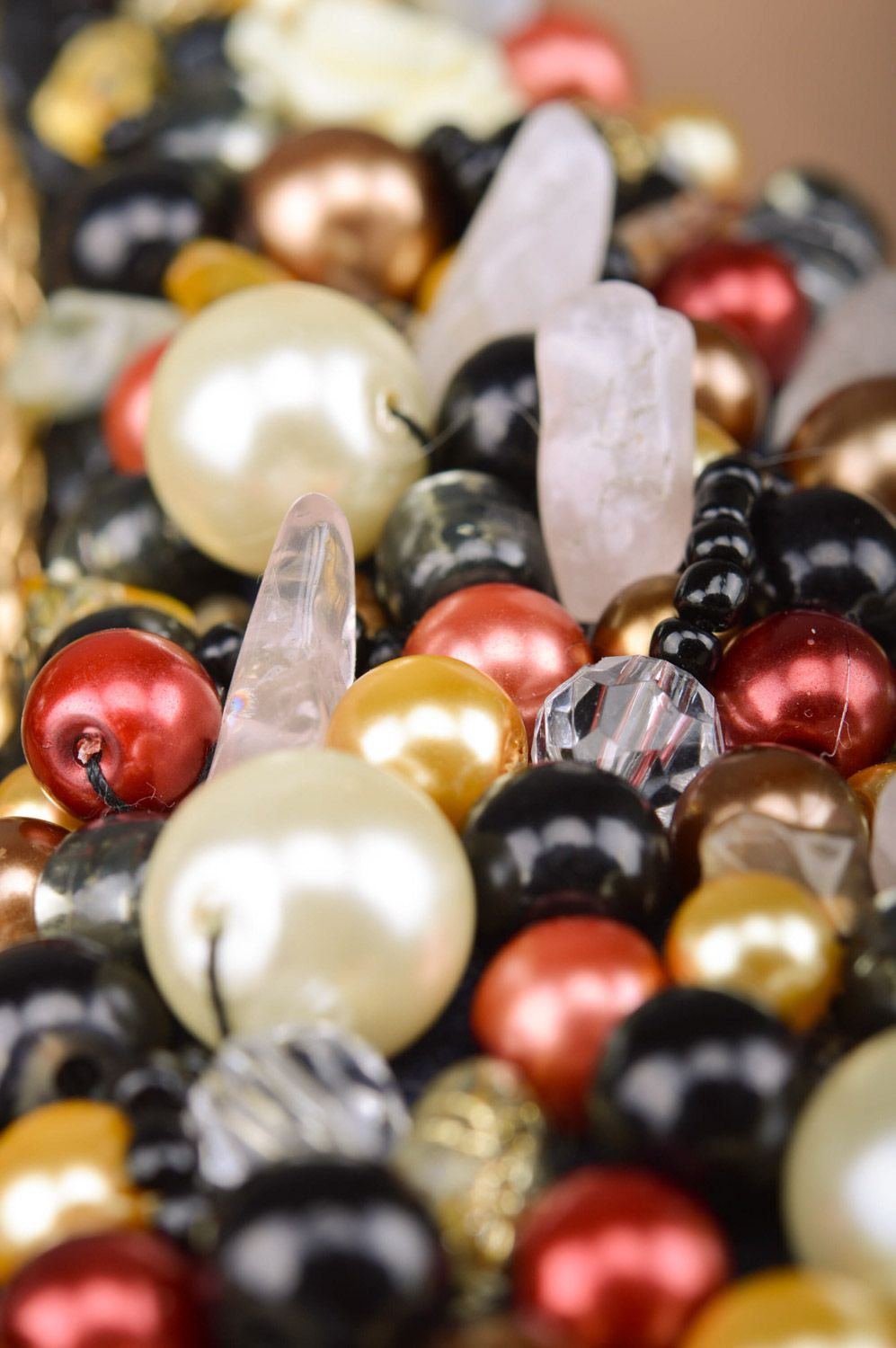 Collier collet fait main original en perles fantaisie multicolores pour femme photo 3