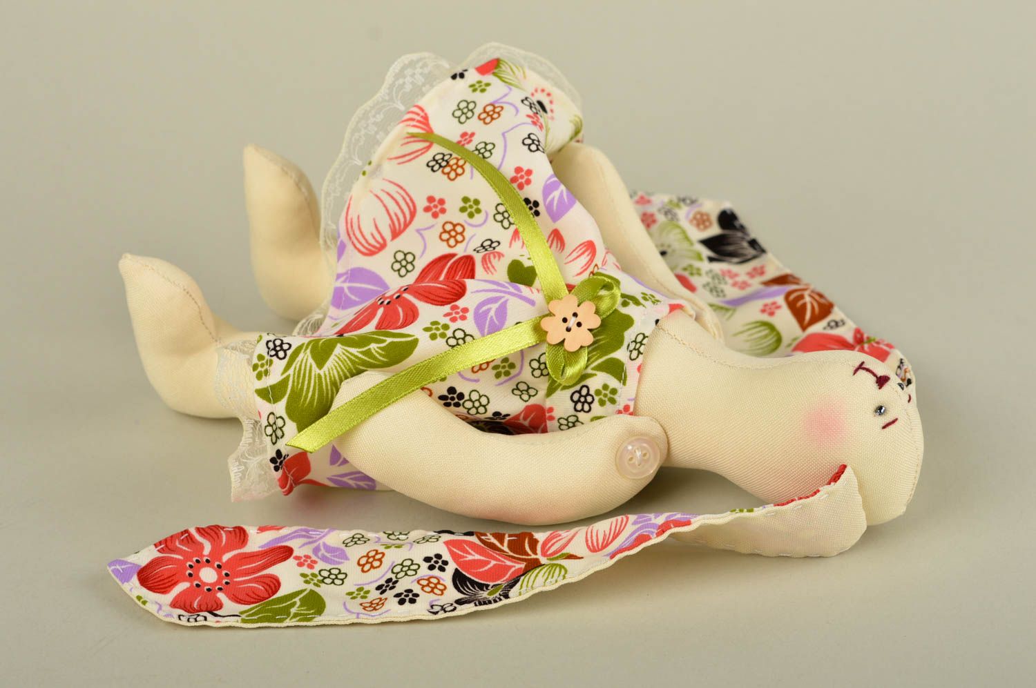 Игрушка заяц в платье ручной работы авторская игрушка стильный подарок фото 5