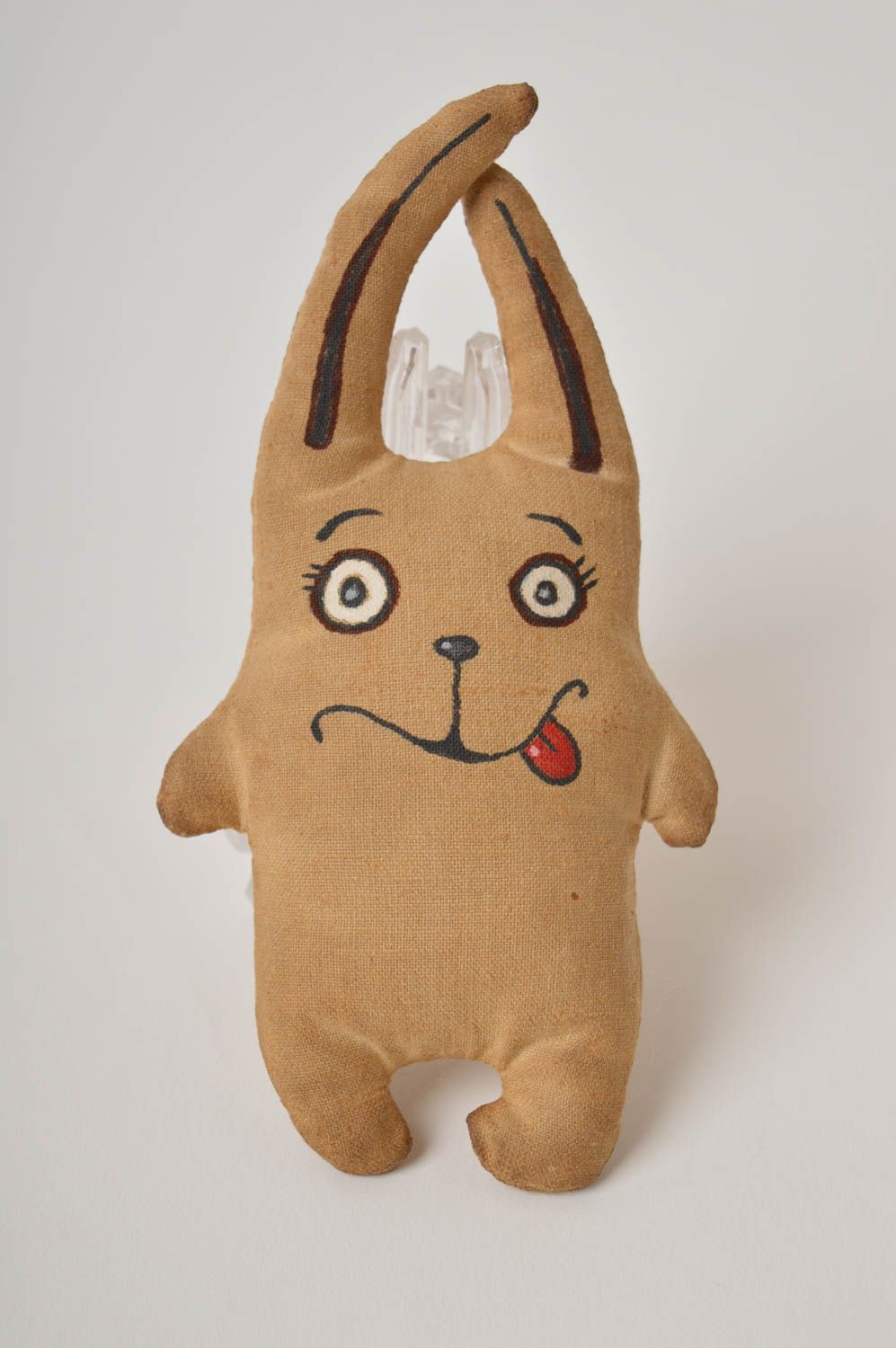Игрушка из ткани заяц ручной работы декор для дома мягкая игрушка с росписью фото 2