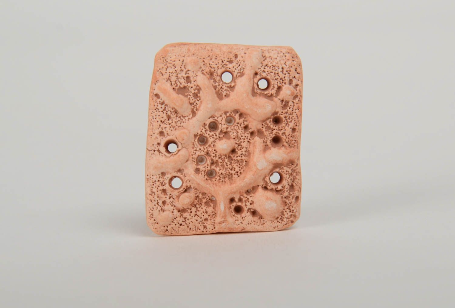 Small homemade designer molded clay blank pendant DIY jewelry making photo 2