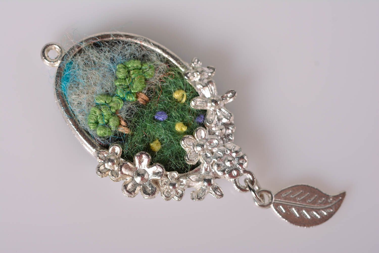 Handmade necklace homemade jewelry designer accessories wool felting gift ideas photo 3