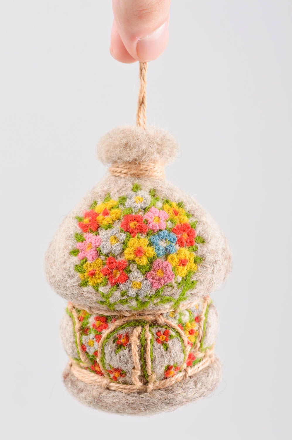 Валяная игрушка ручной работы декор на стену игрушка из шерсти Цветочный теремок фото 5