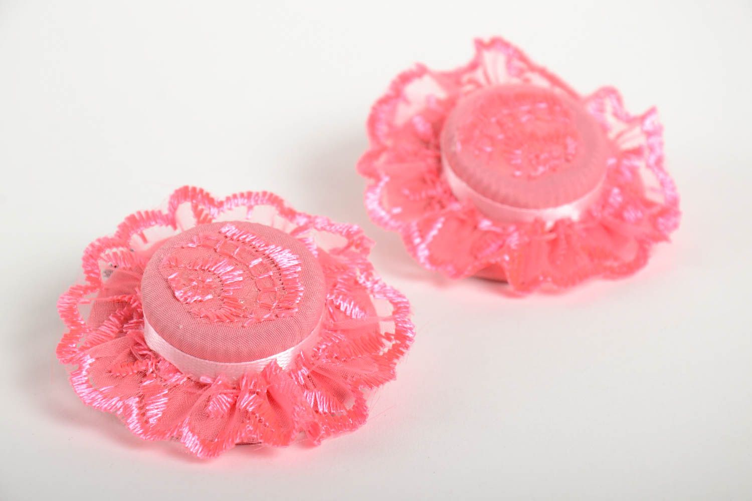 Beautiful handmade textile hair clip flower barrette accessories for girls photo 4
