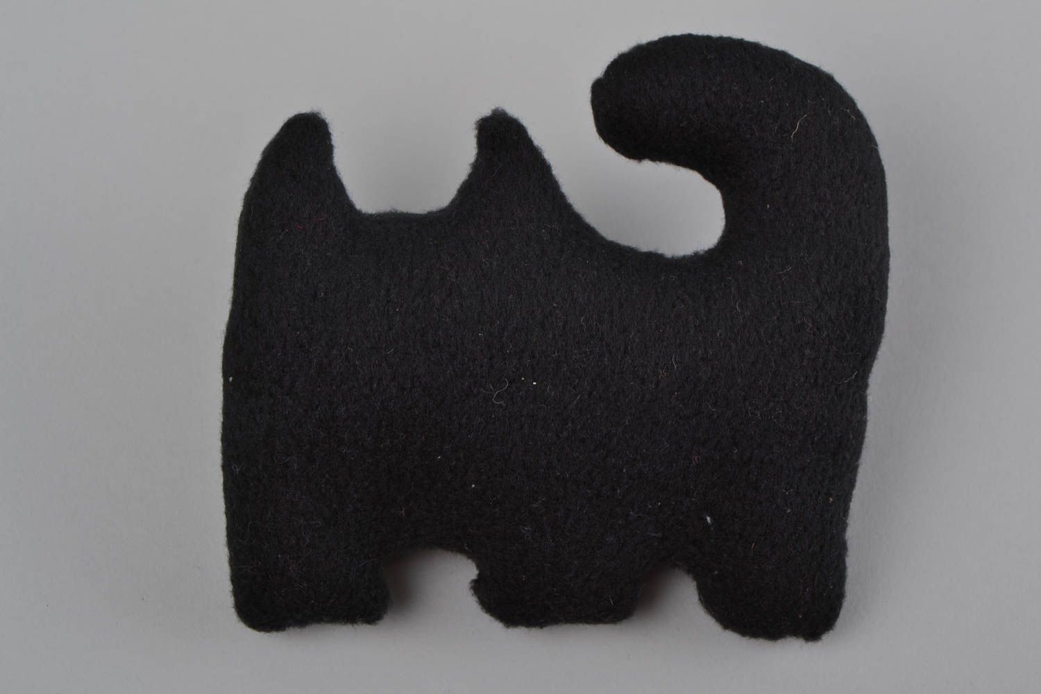 Peluche Chat petite noire en tissu polaire originale belle amusante faite main photo 5