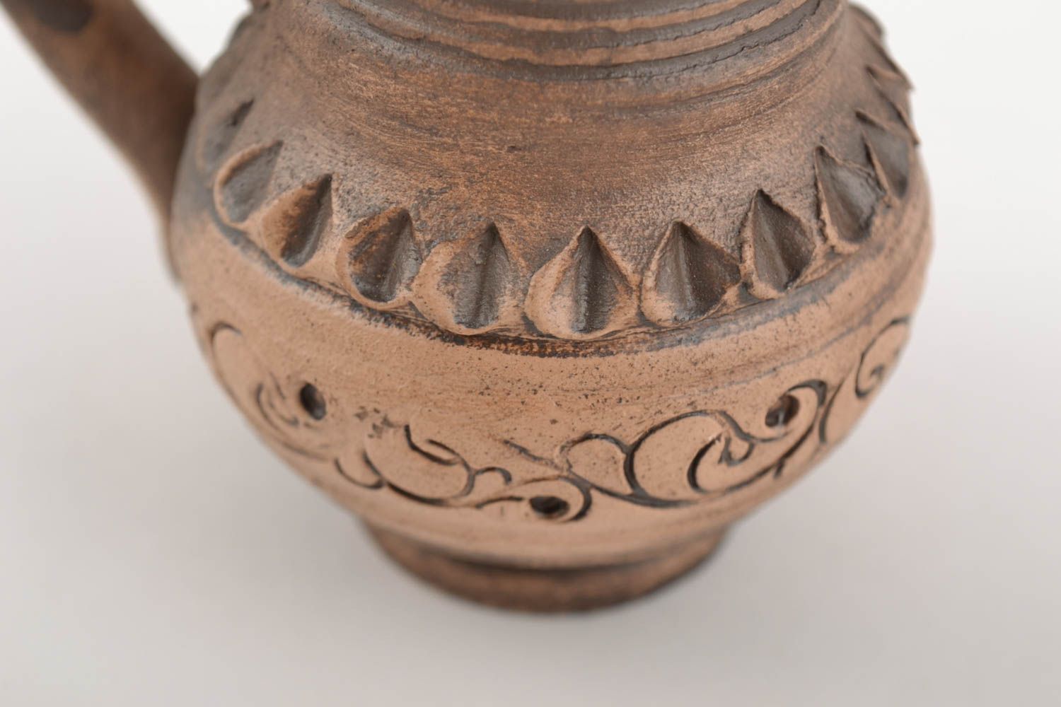 Schöne originelle Tasse aus Keramik mit Muster 100 ml künstlerische Handarbeit foto 5