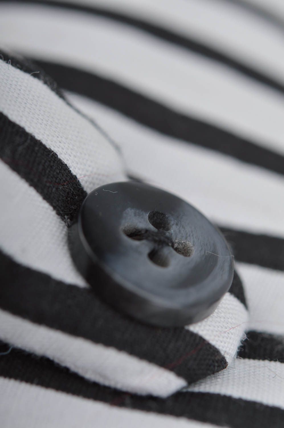 Handmade small unusual beautiful toy striped black and white cute zebra photo 4