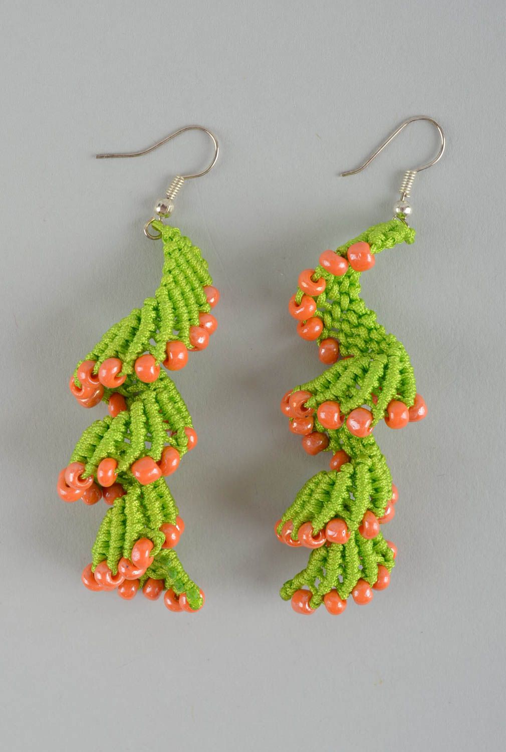 Handmade earrings designer jewelry unusual accessory knitted jewelry gift ideas photo 2