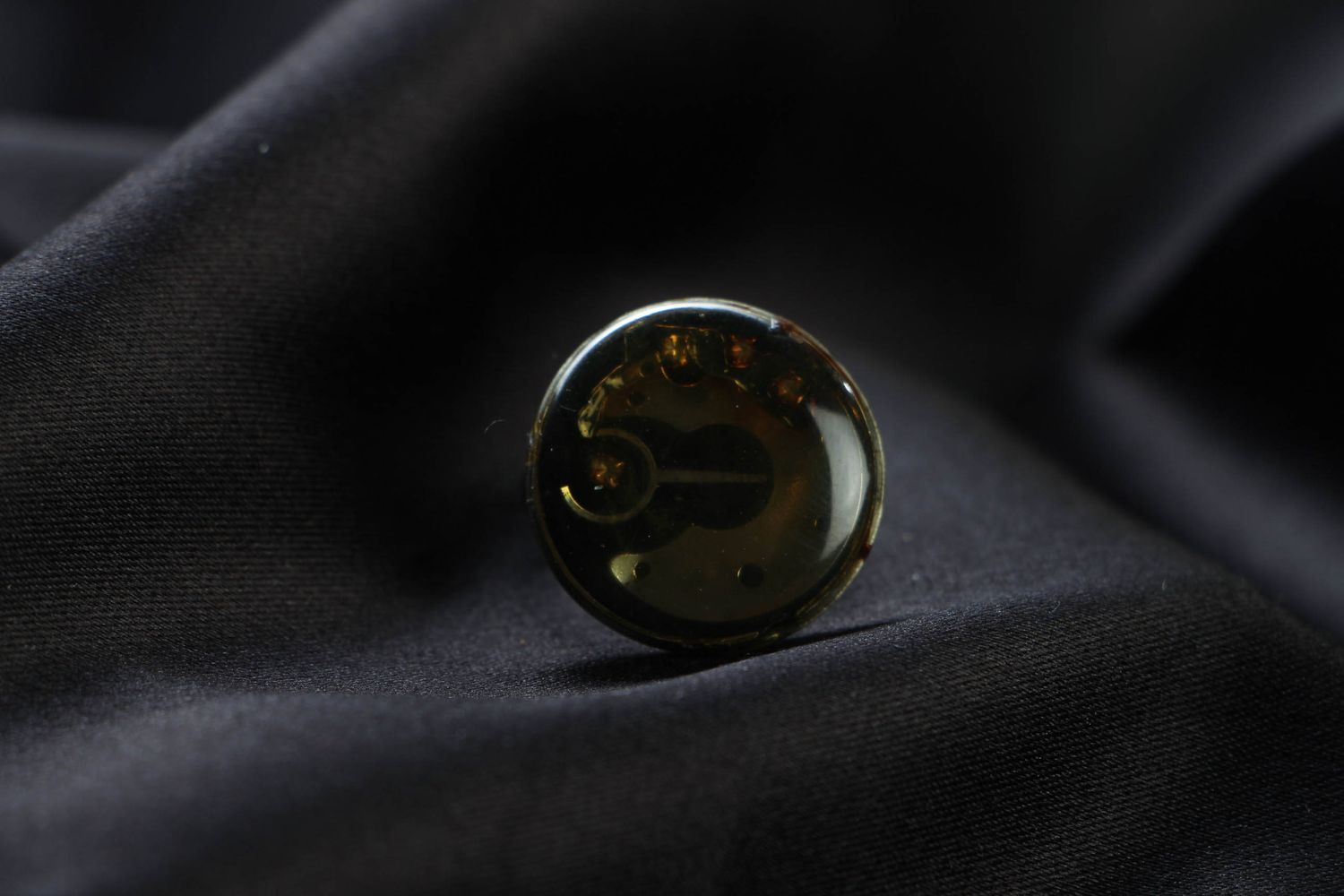 Круглое кольцо металлическое в стиле стимпанк фото 2