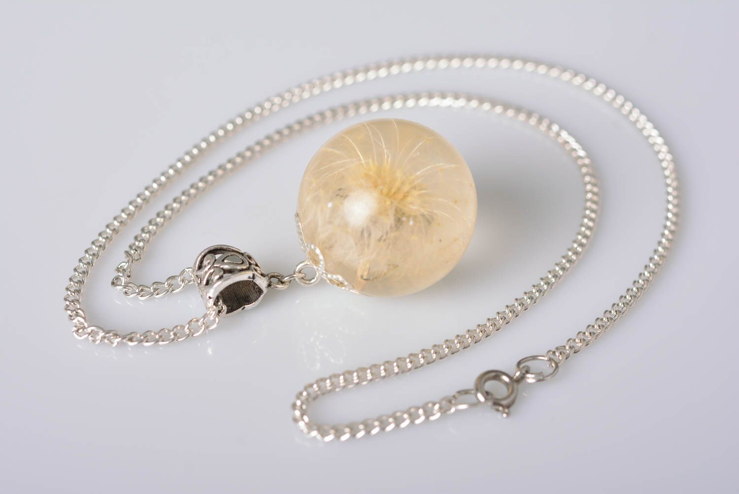 Botanic pendant botanic jewelry handmade pendant with natural flowers for women photo 4