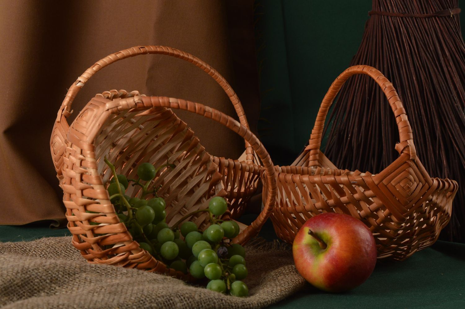 Handmade cute woven baskets stylish interior decor 3 decorative elements photo 1