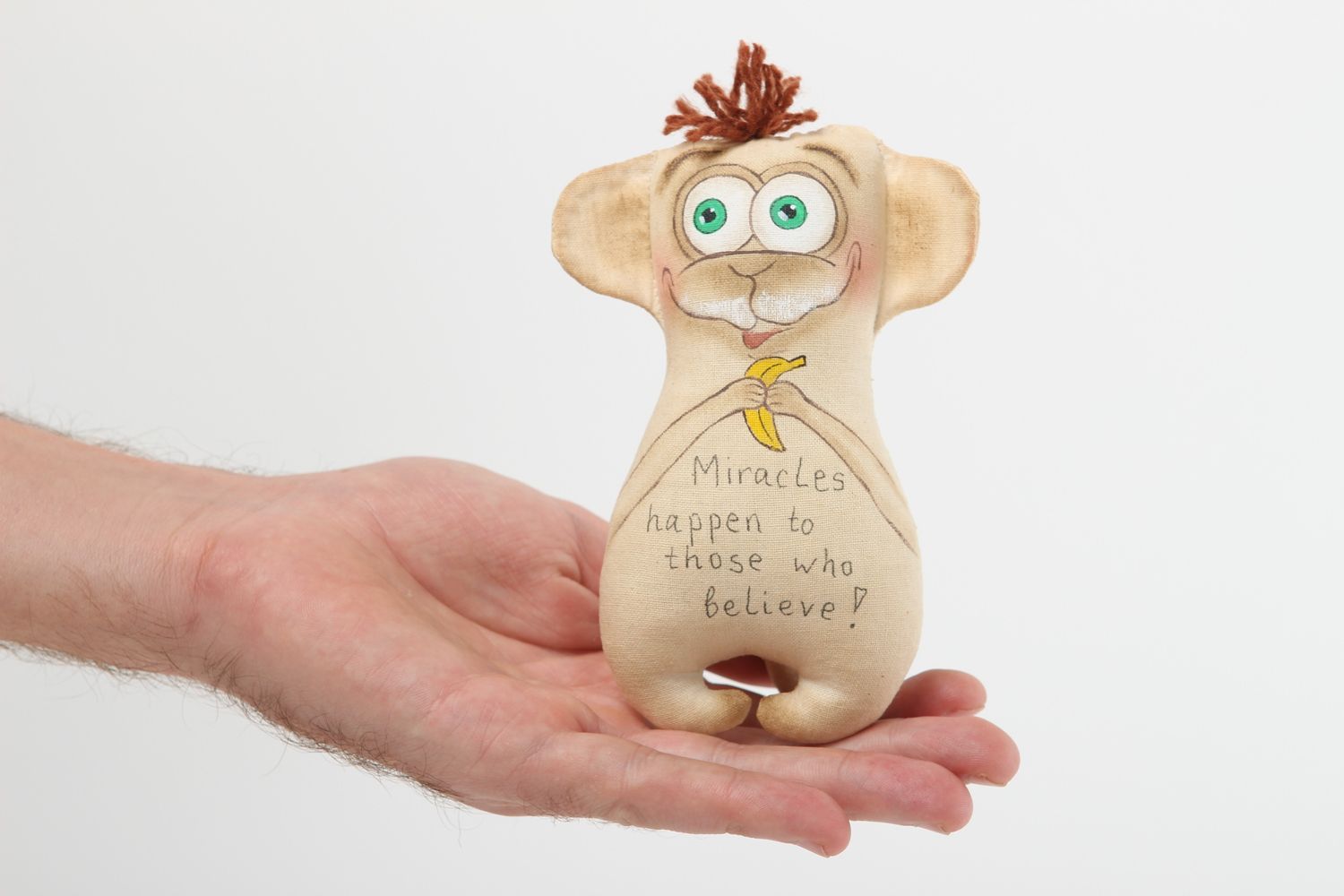 Peluche de animal mono hecho a mano juguete de tela regalo original para amiga foto 5