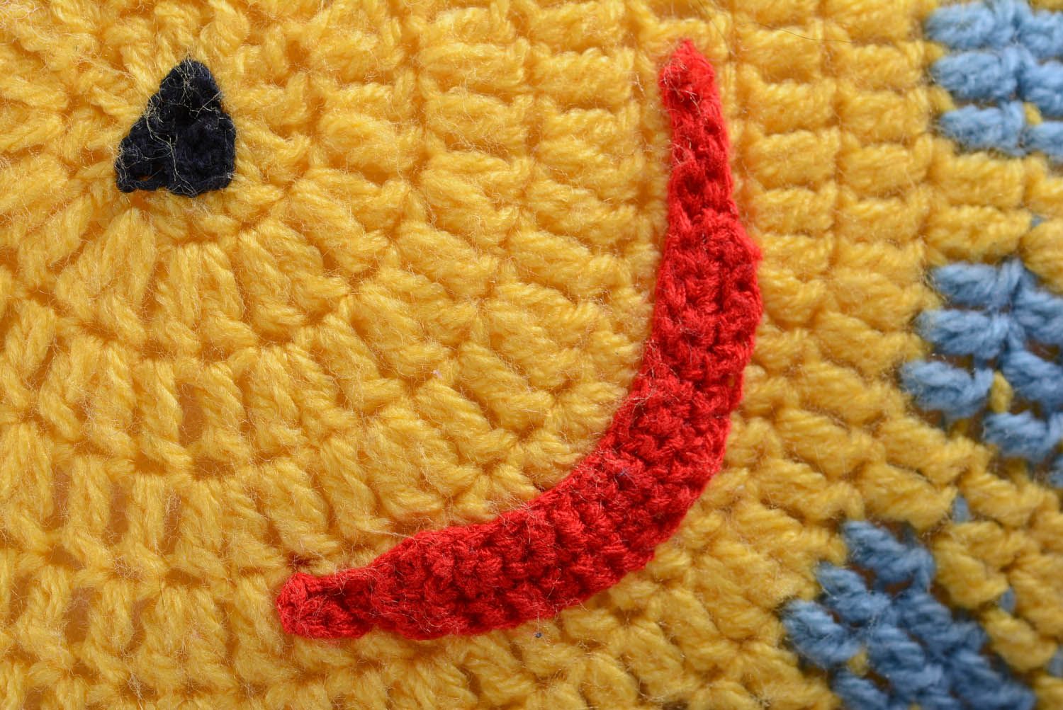 Jouet mou tricoté main Soleil coussin décoratif photo 3