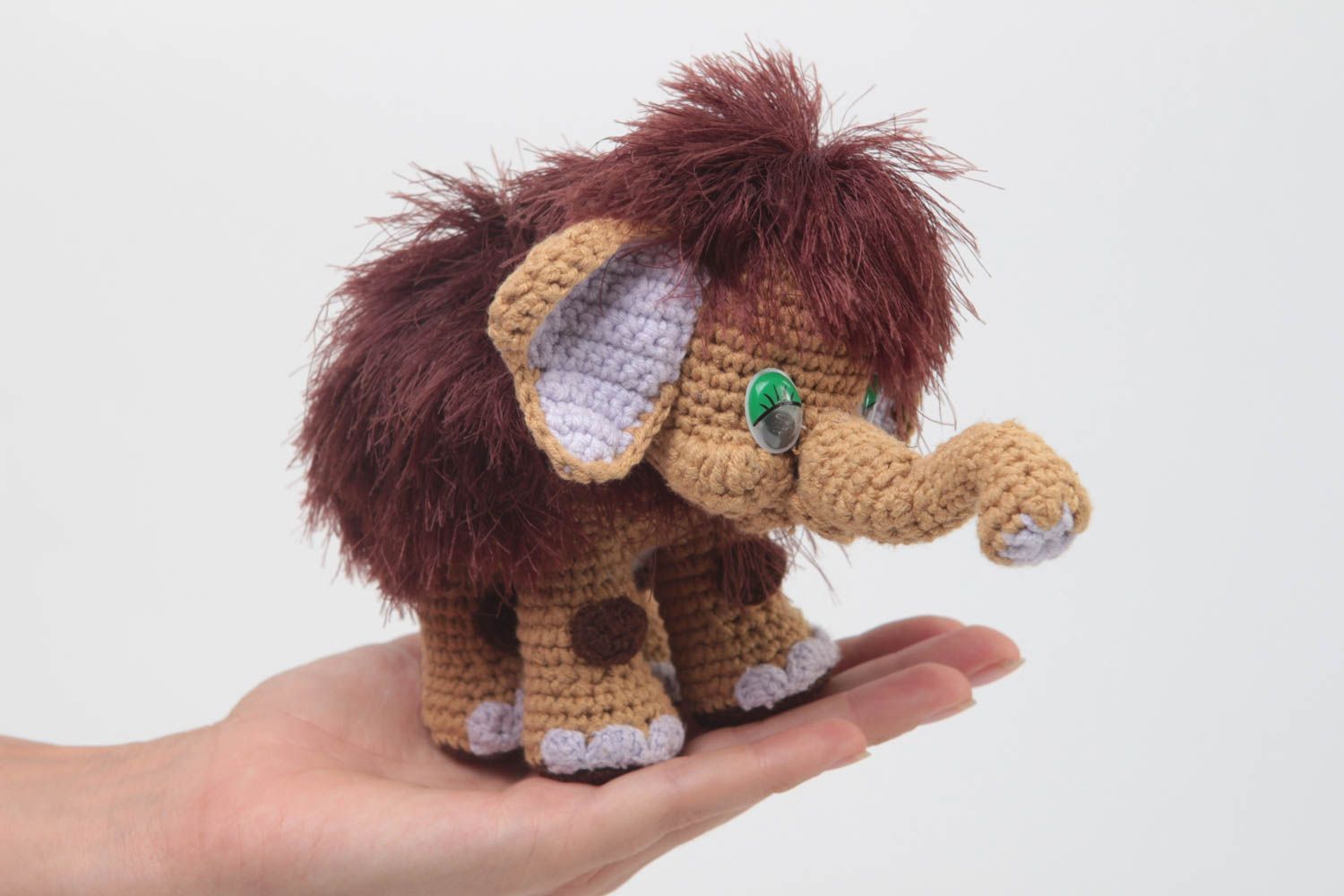 Kleinkinder Spielzeug handmade Stoff Tier Häkel Spielzeug Mammutkalb klein foto 5