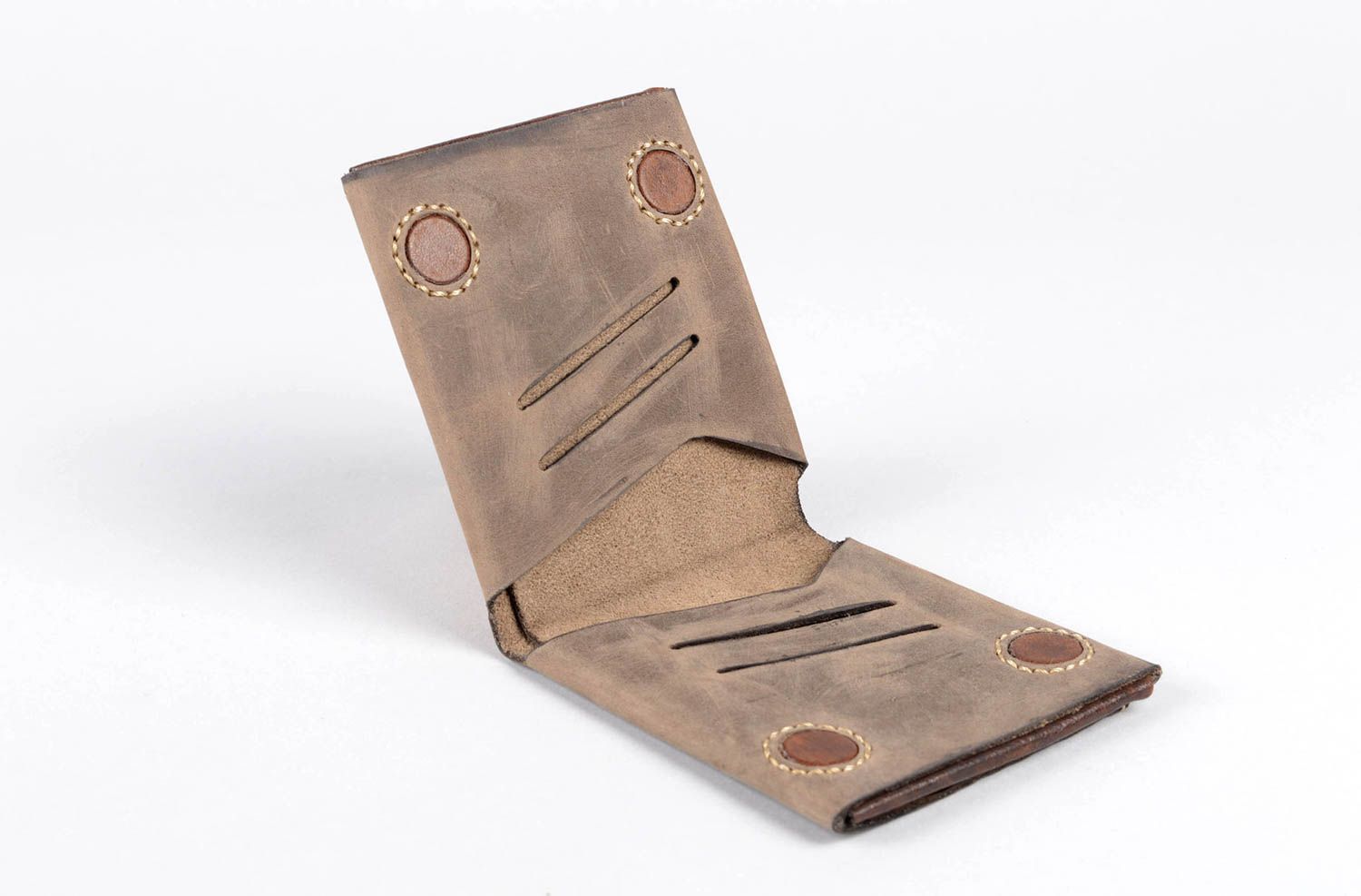 Portefeuille cuir fait main Maroquinerie design Accessoire cuir pour homme photo 2
