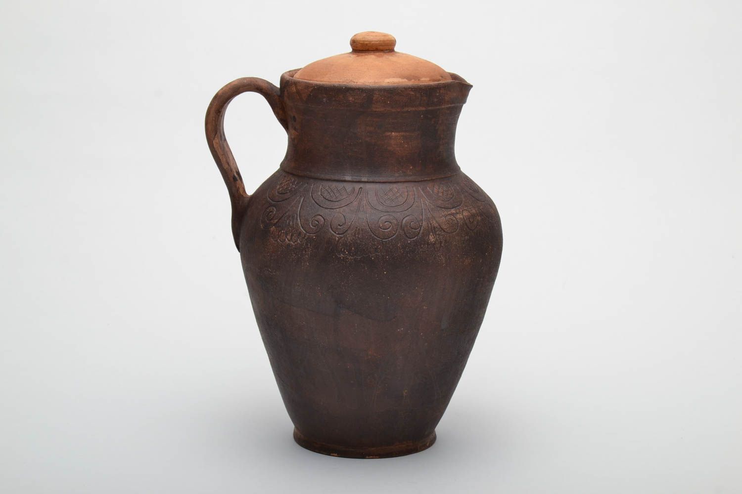 Brocca in ceramica fatta a mano contenitore per bevande utensili da cucina
 foto 2